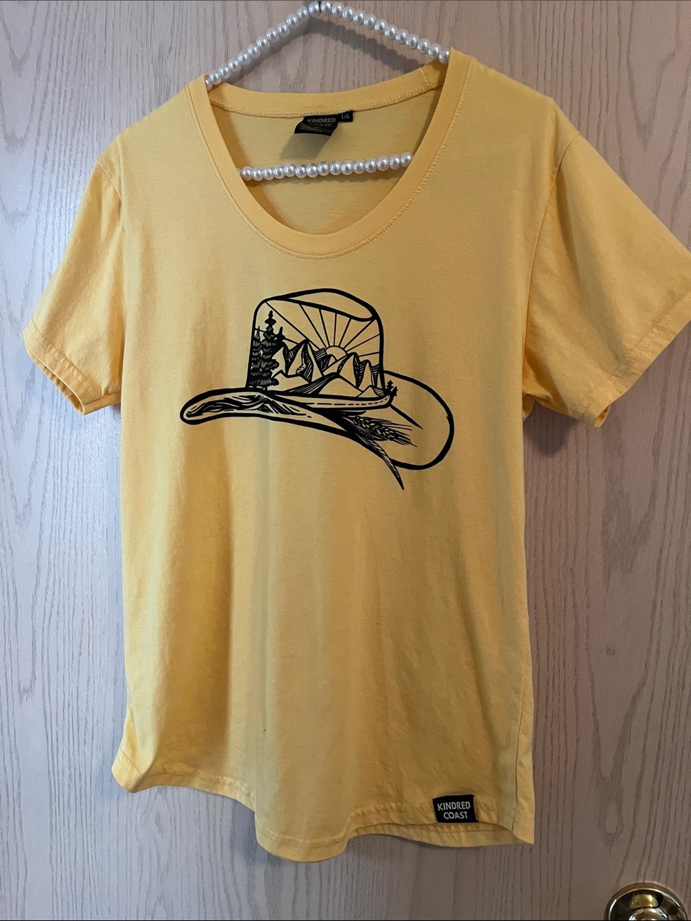 Woman’s Yellow Graphic Tee - Mountain Hat Design (Unisex)